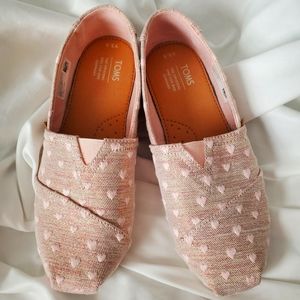 Toms sparkly hearts shoes size 3.5